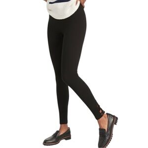 Old Navy Black Lattice Ankle Cotton Jersey Pull On Leggings Size Medium NWT